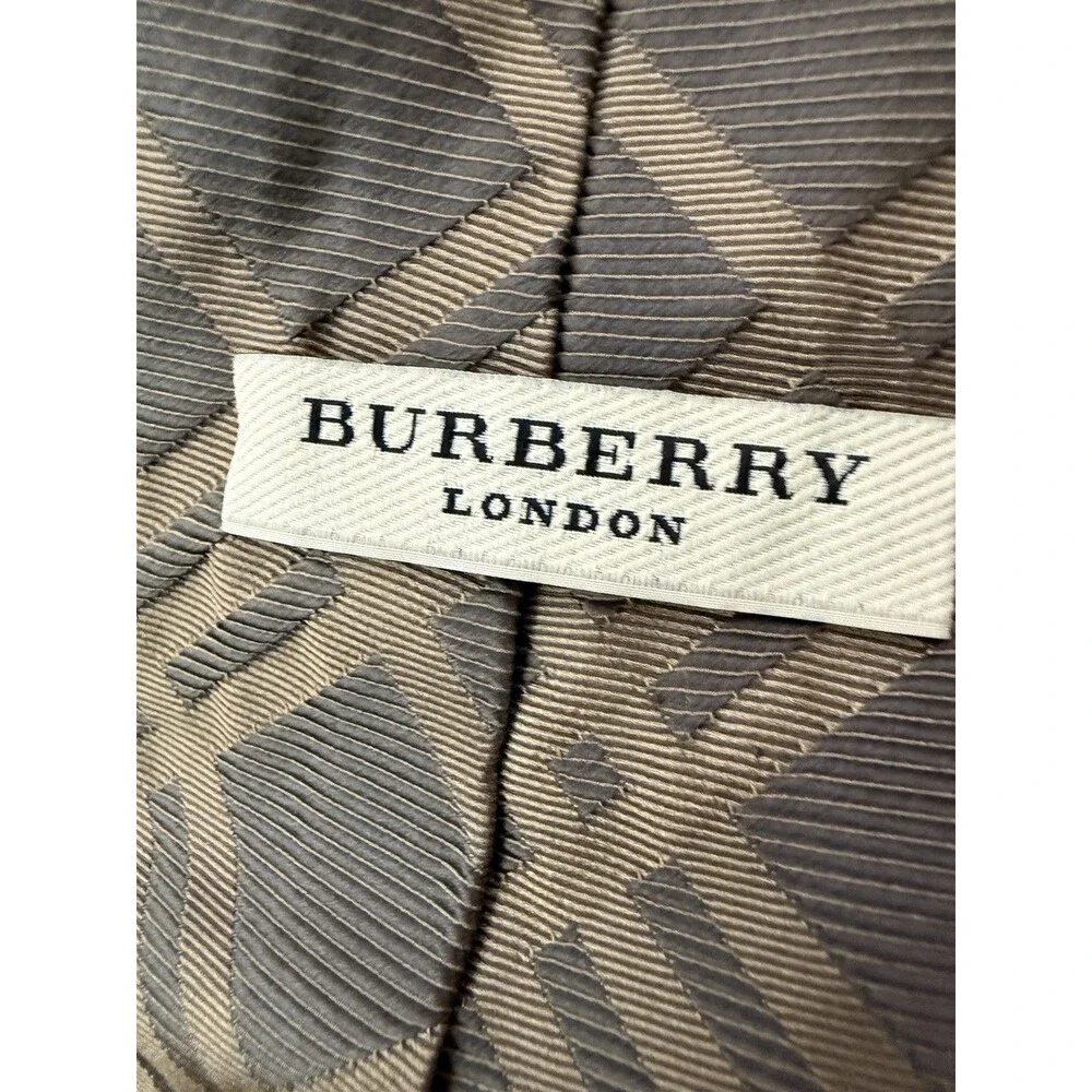 Burberry London Brown Check 100% Silk Tie Necktie Hand Made In Italy 3”